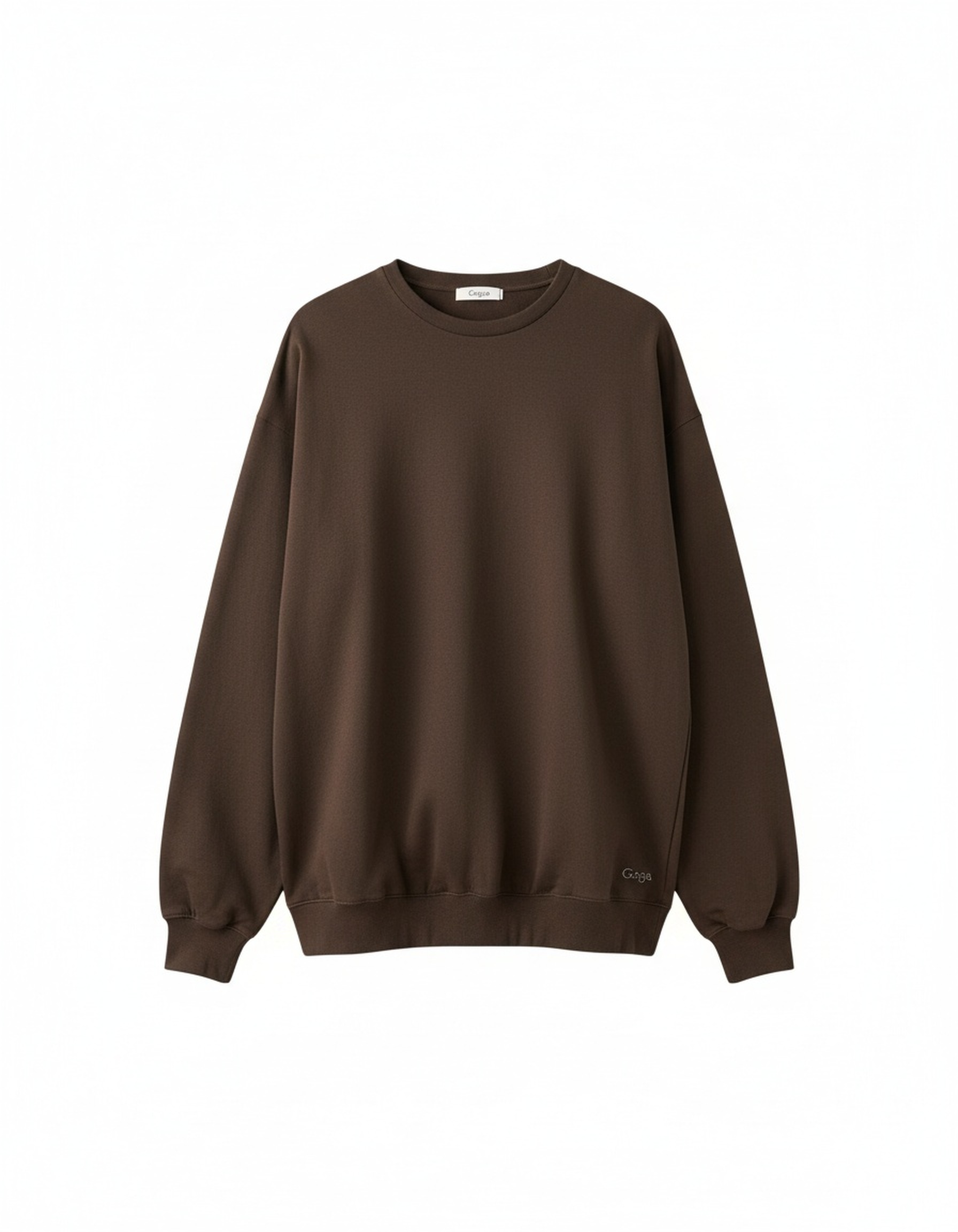 Brown Oversized Crew Neck Sweatshirt zdjęcie 1