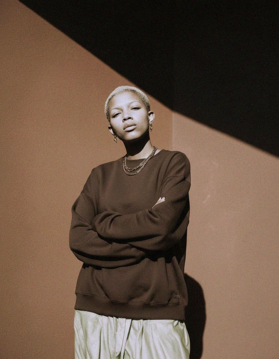 Brown Oversized Crew Neck Sweatshirt zdjęcie 3