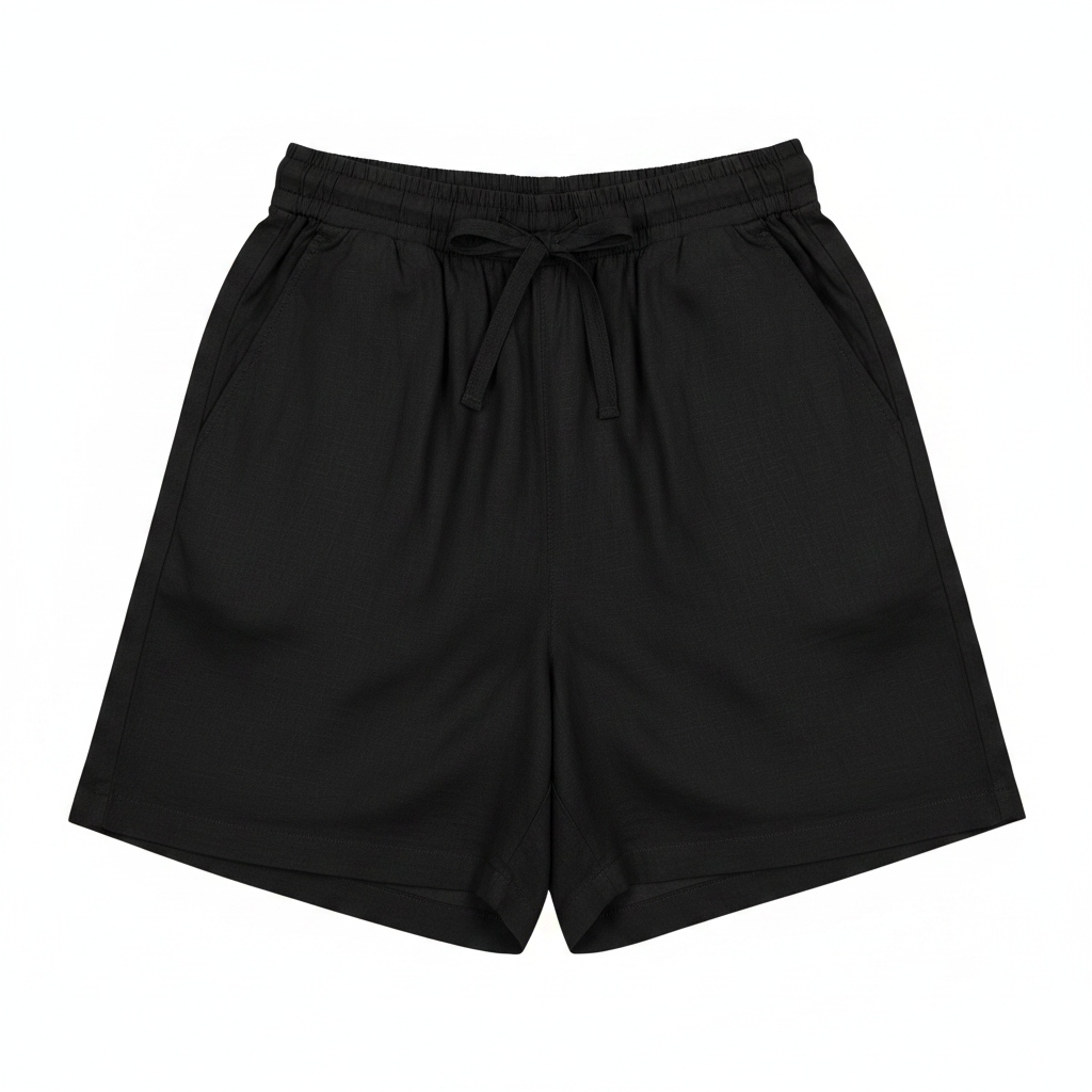Black Relaxed Fit Casual Shorts zdjęcie 1
