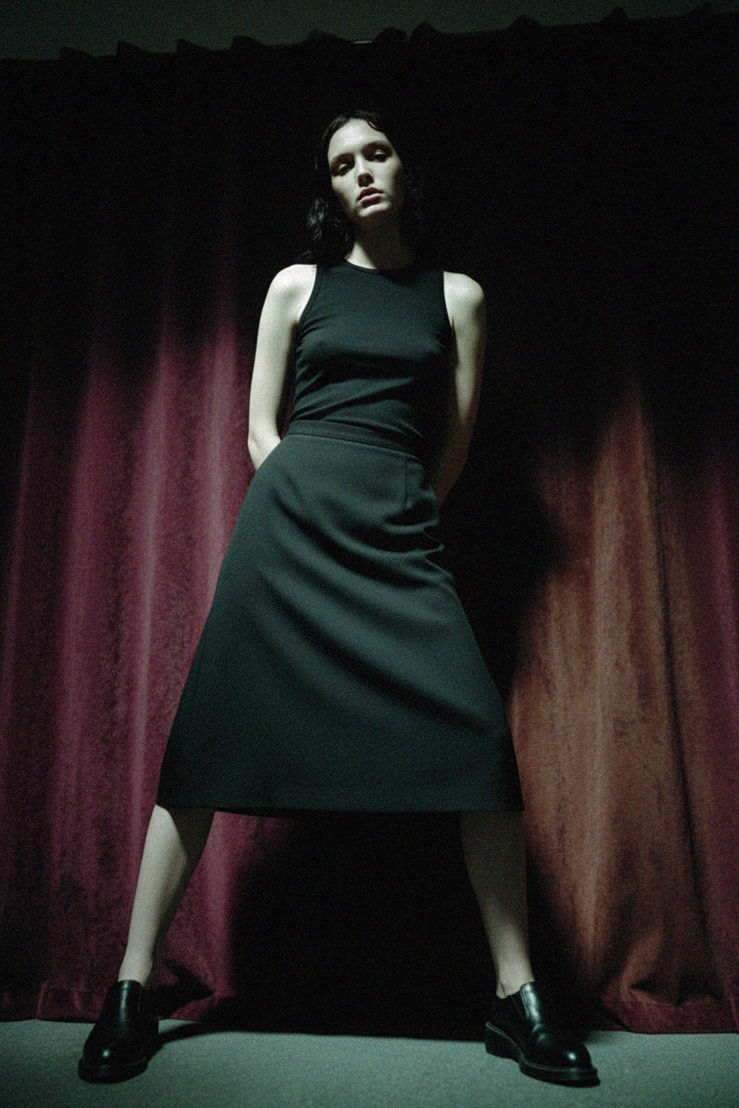 Classic Black Midi Skirt zdjęcie 3