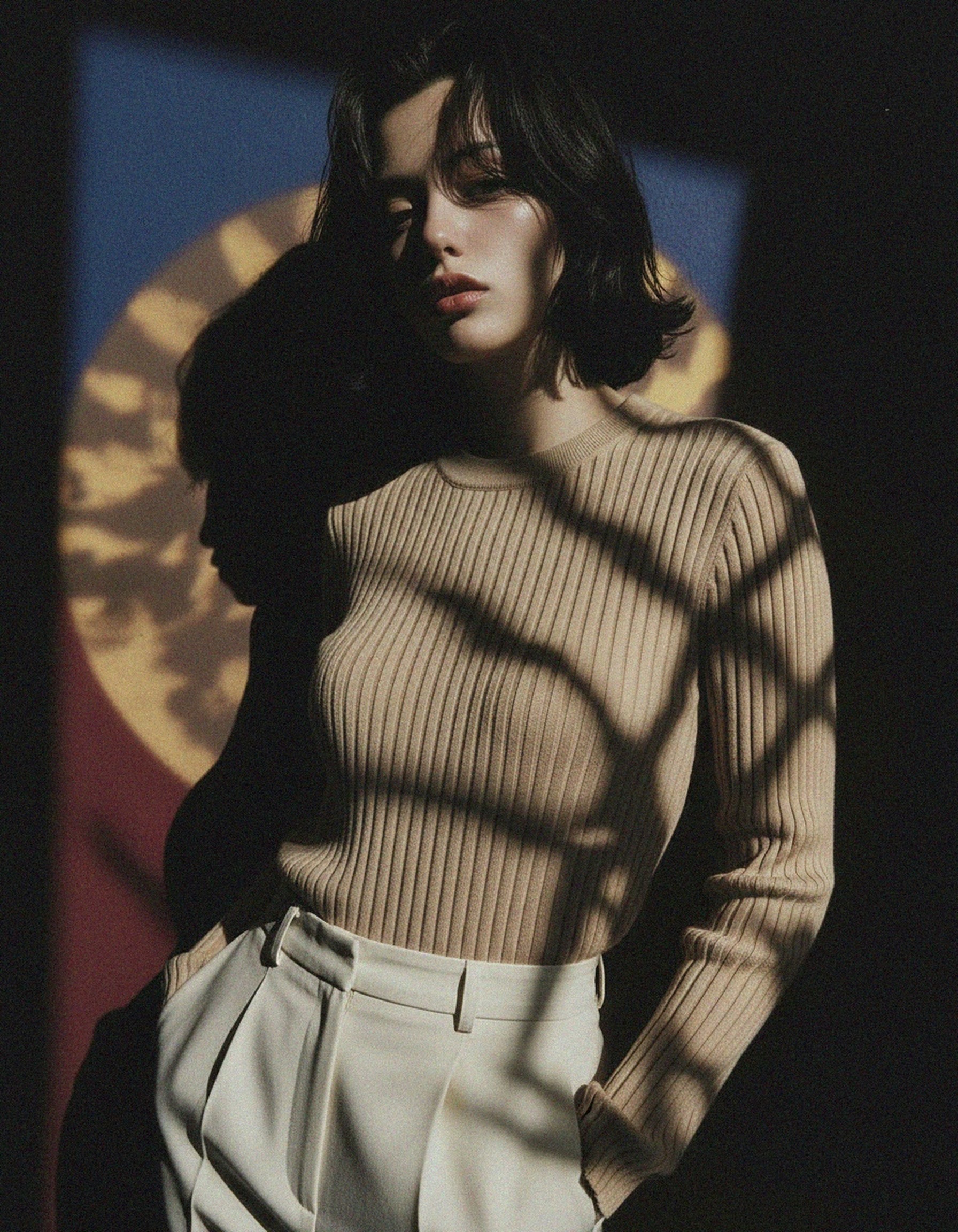 Ribbed Knit Crew Neck Sweater zdjęcie 2