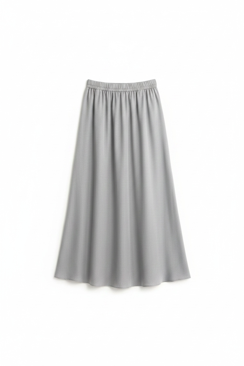Elegant Flowing Grey Midi Skirt zdjęcie 1