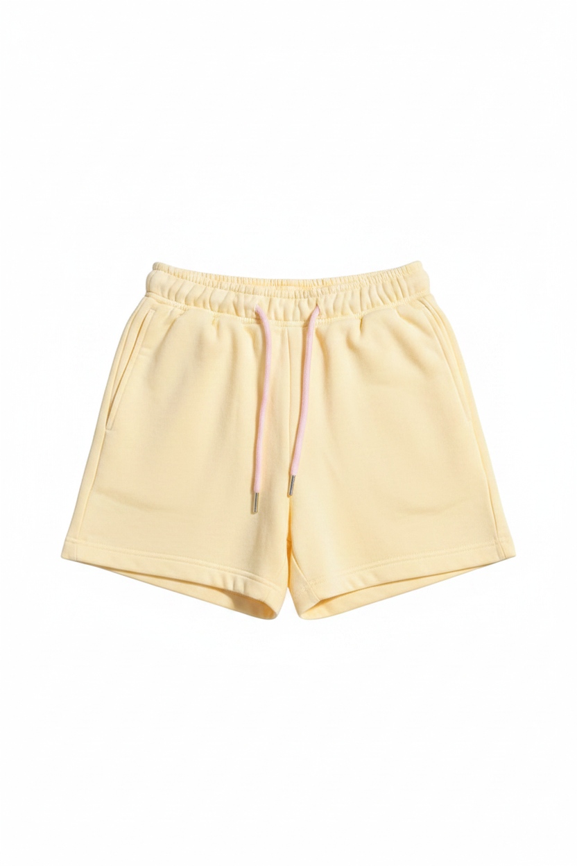 Soft Yellow Drawstring Shorts zdjęcie 1