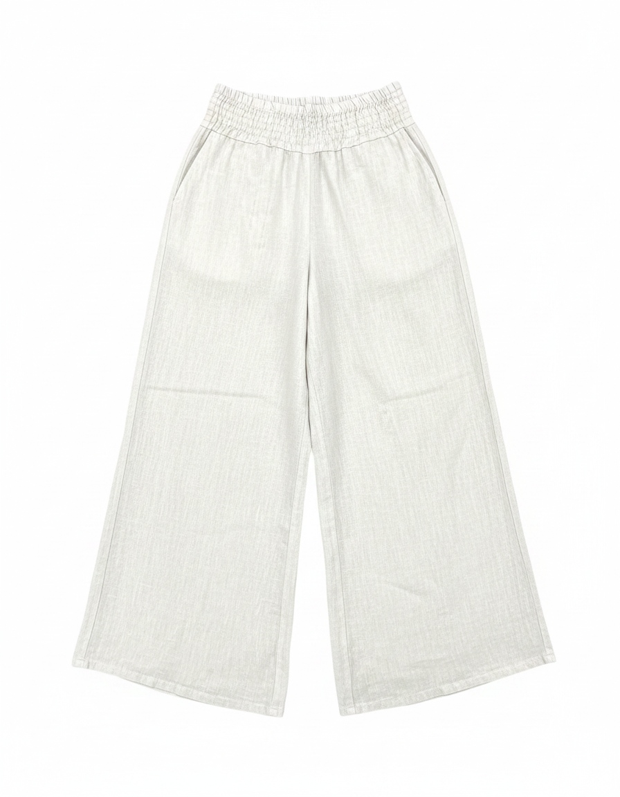Lightweight Wide-Leg Pants with Elastic Waist zdjęcie 1
