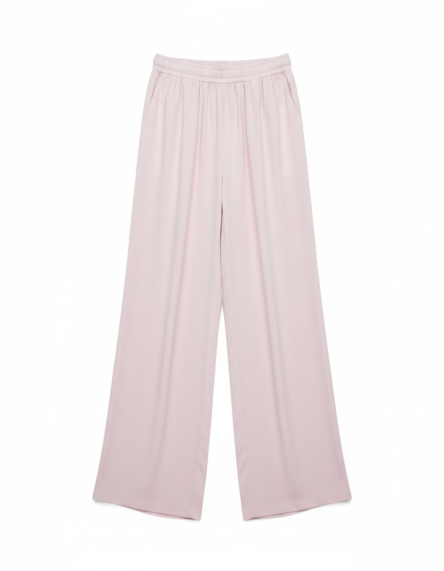 Flowy Pink Wide-Leg Pants zdjęcie 1