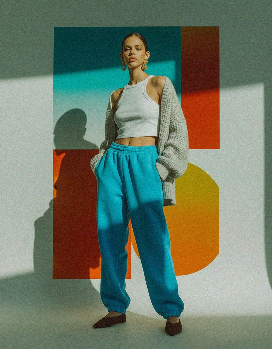 Oversize Blue Fleece Jogger Pants zdjęcie 2