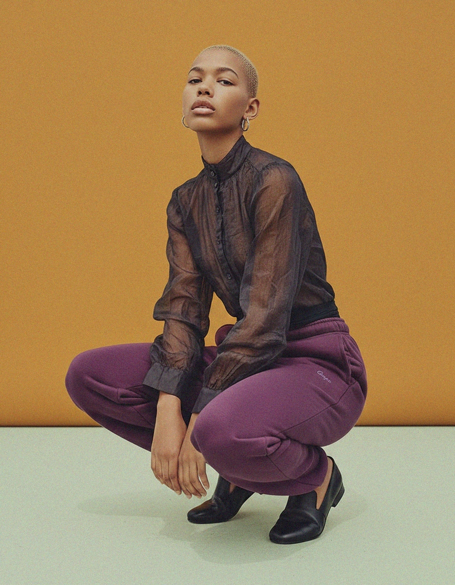 Oversize Purple Fleece Joggers zdjęcie 2