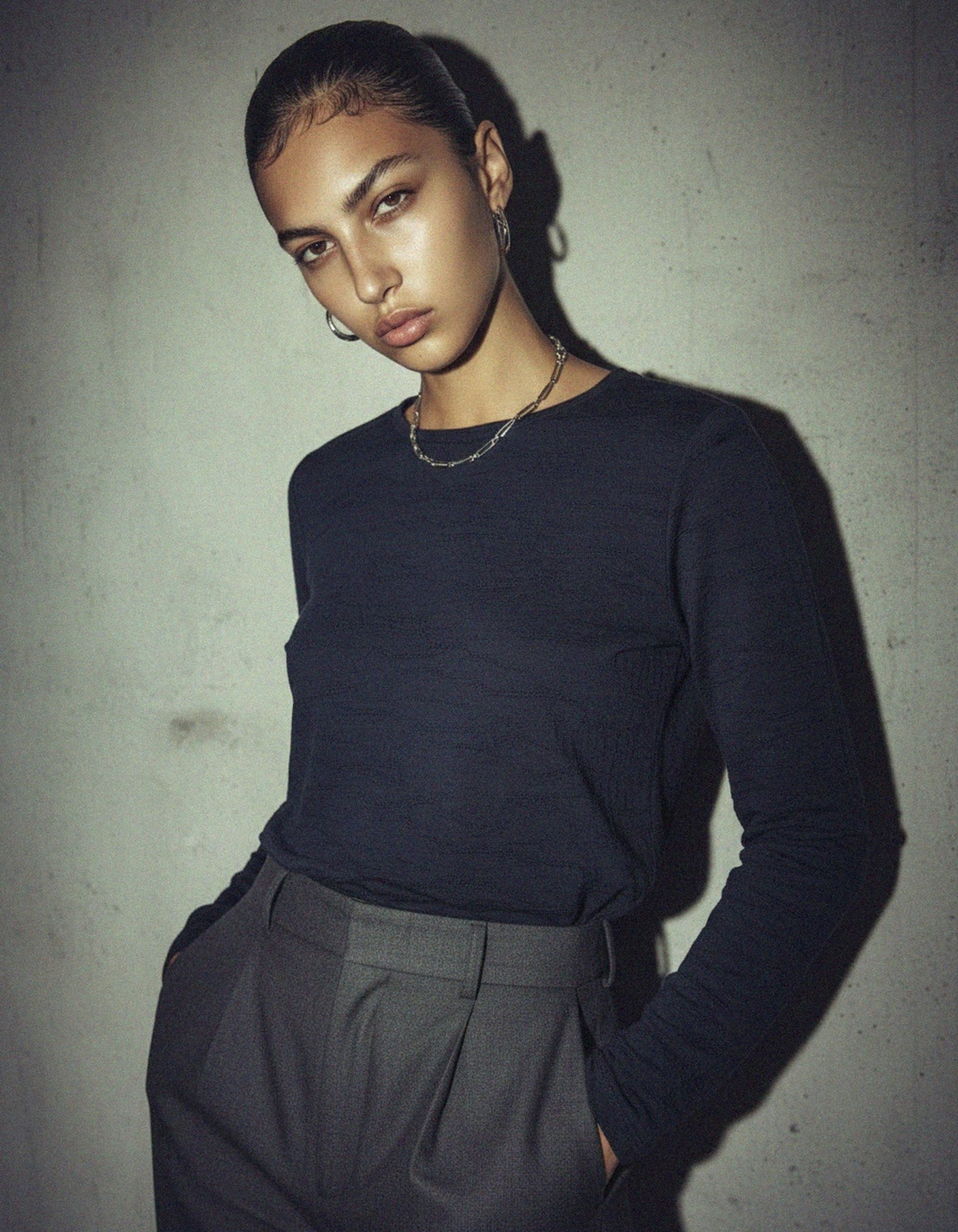 Textured Wave Pattern Long-Sleeve Top zdjęcie 2