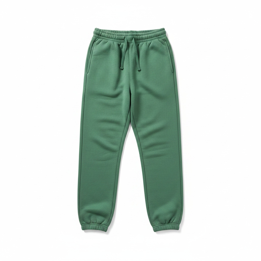 Relaxed Fit Green Fleece Sweatpants zdjęcie 1