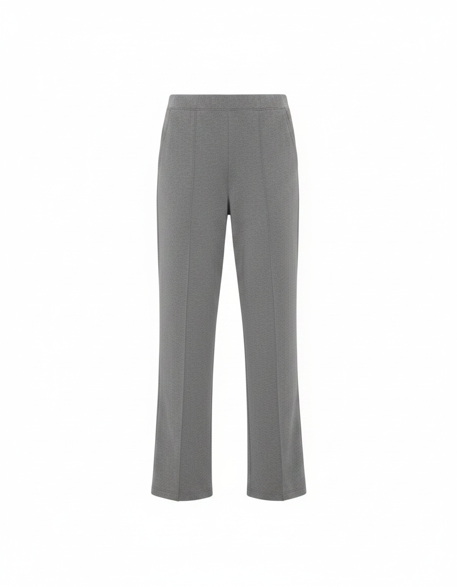 Regular Fit Grey Pants with Center Seam Detail zdjęcie 1
