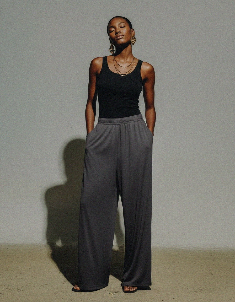 Comfortable Wide Leg Pants zdjęcie 2