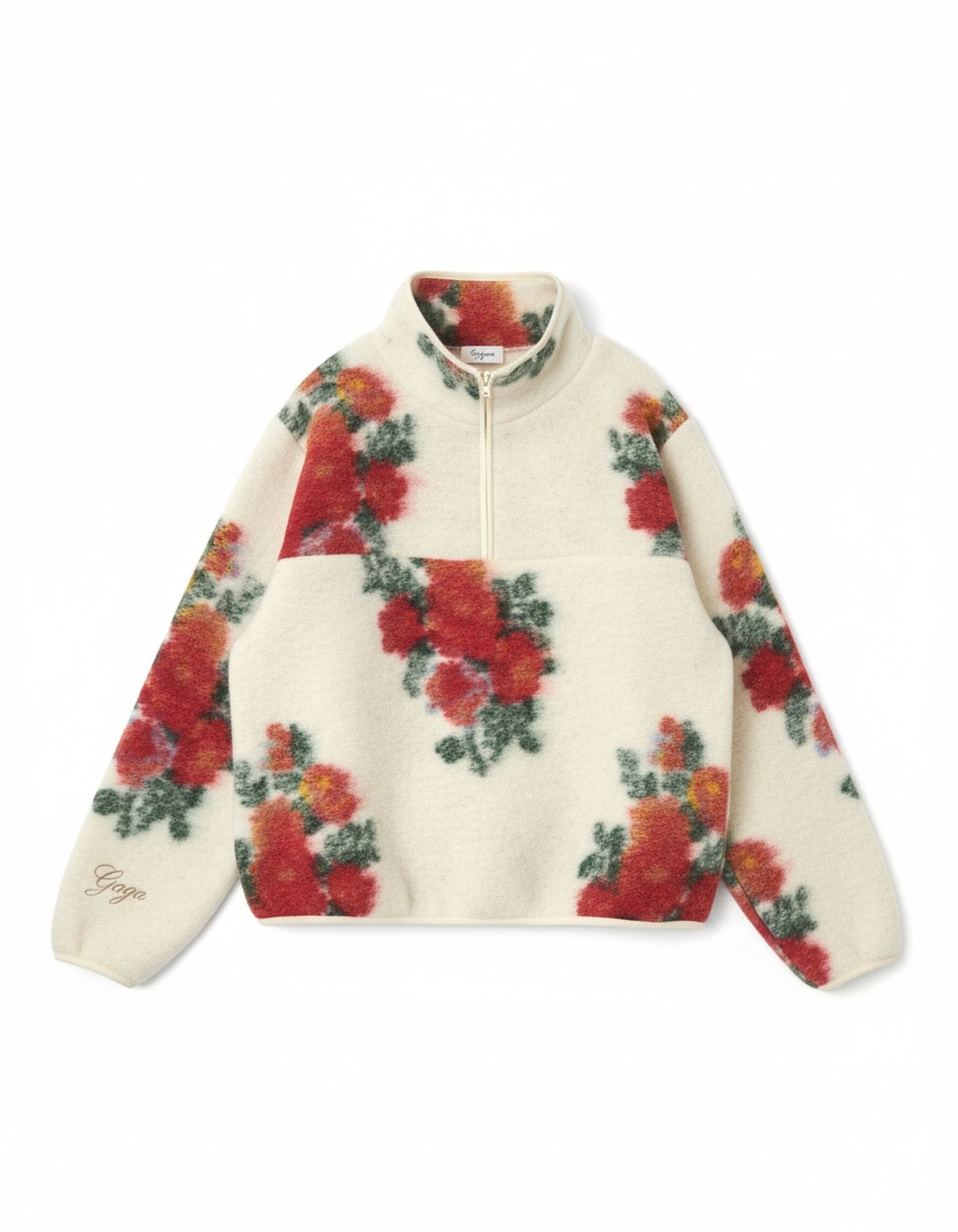Cozy Floral Pullover Sweater with High Collar zdjęcie 1