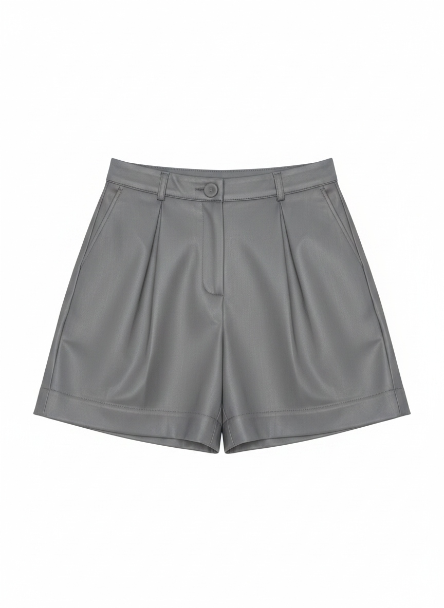 Tailored Pleated Shorts - Grey zdjęcie 1
