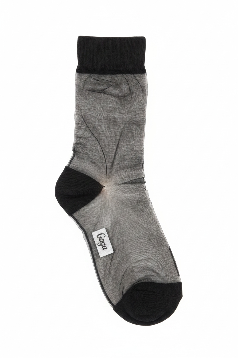 Sheer Black Ankle Socks zdjęcie 1
