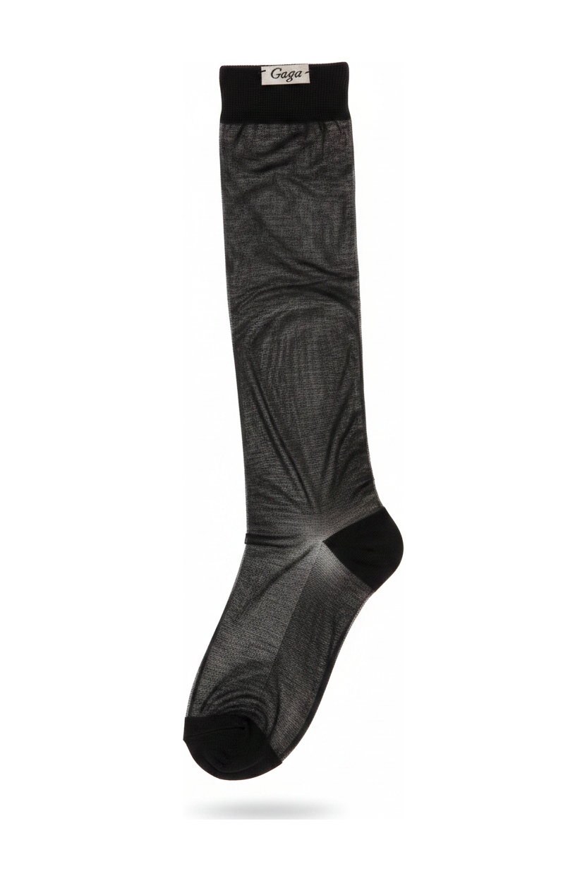 Sheer Black Knee-High Socks zdjęcie 1