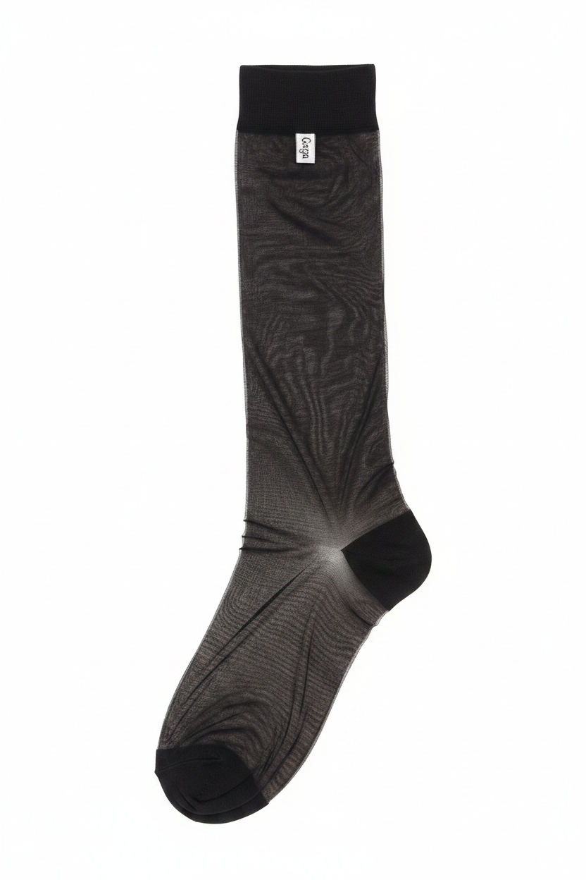 Sheer Black Knee-High Socks zdjęcie 1