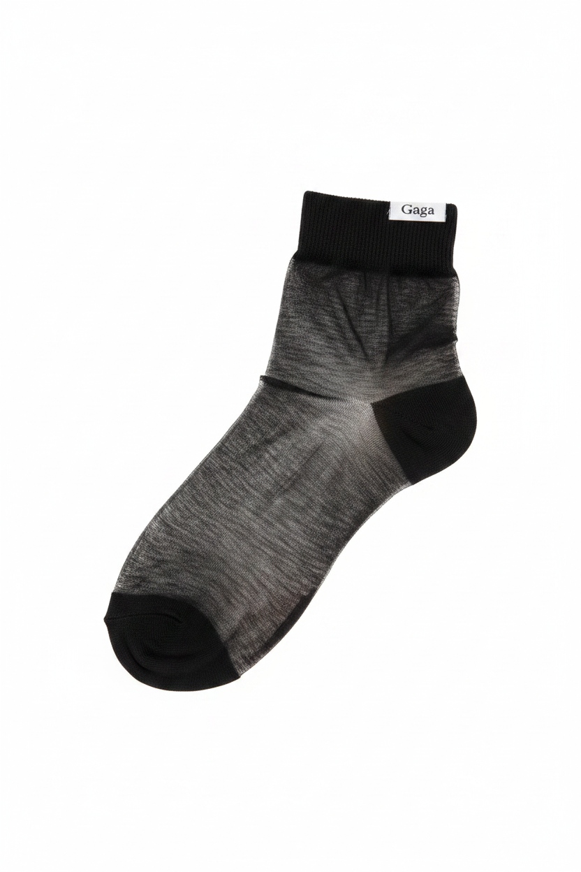 Sheer Black Ankle Socks zdjęcie 1