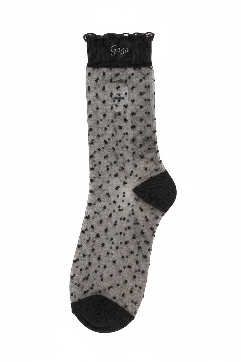 Black Sheer Dotted Ankle Socks zdjęcie 1