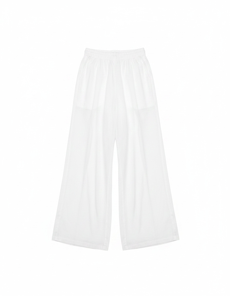 Flowy White Wide Leg Pants zdjęcie 1