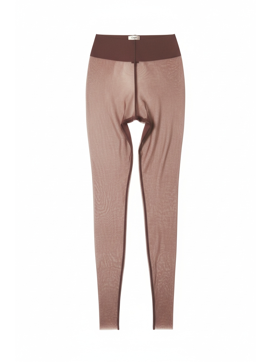 Elegant Sheer Brown Tights zdjęcie 1