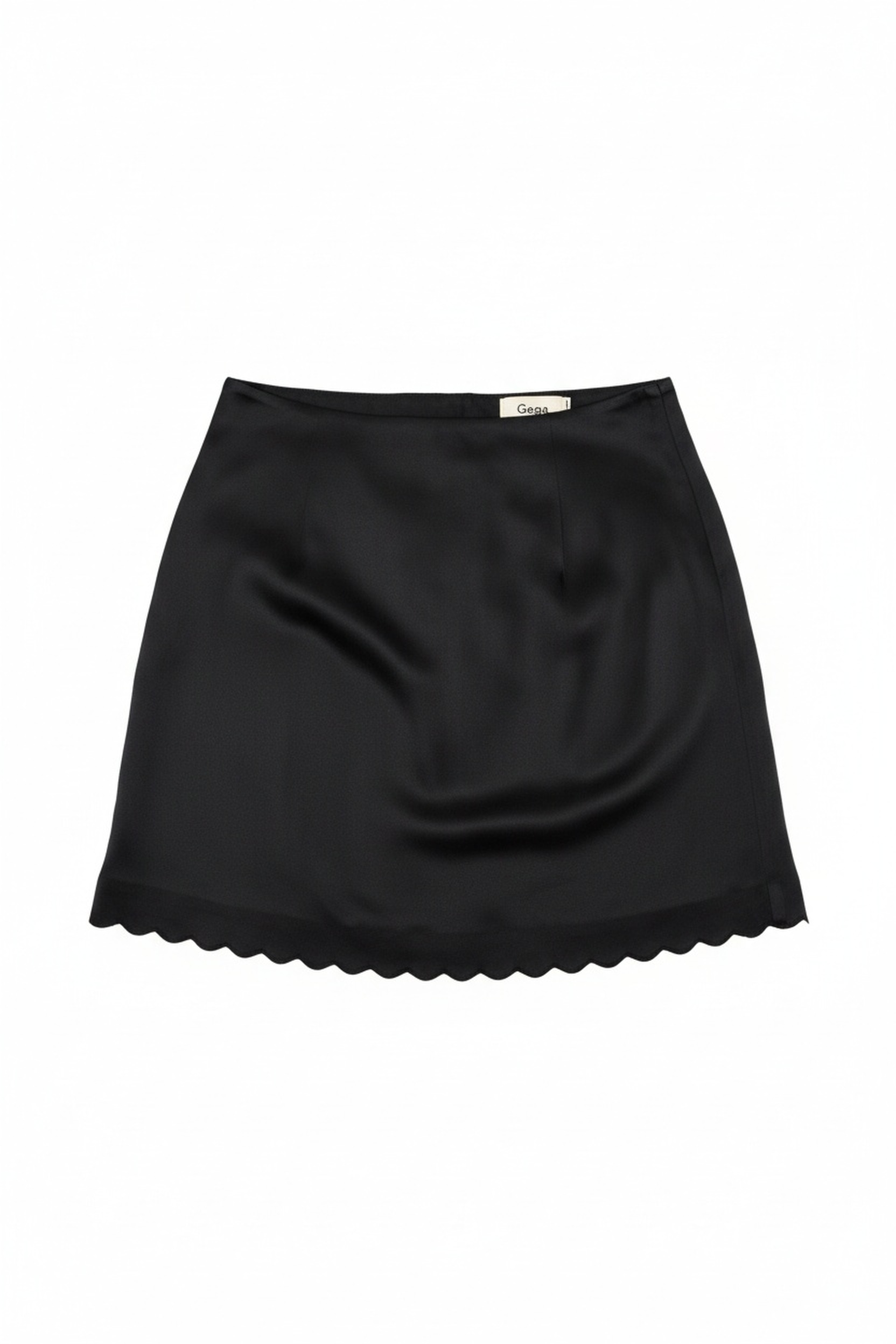 Scalloped Hem Black Mini Skirt zdjęcie 1