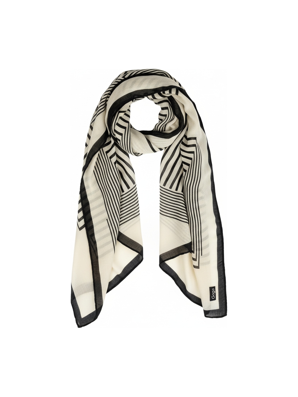 Oversize Black and White Geometric Scarf zdjęcie 1