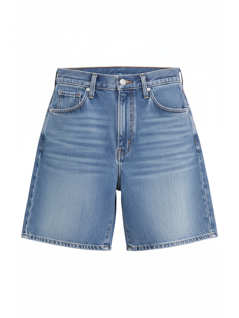 Washed Blue Denim Shorts zdjęcie 1