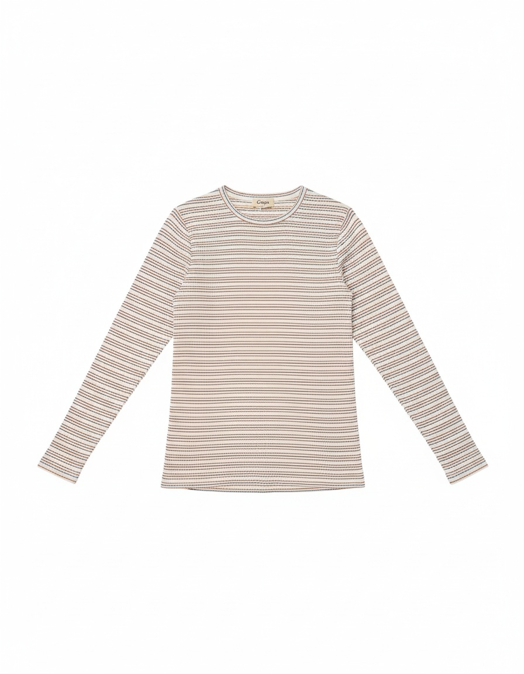 Ribbed Striped Long-Sleeve Knit Top zdjęcie 1
