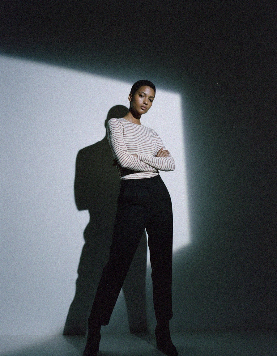 Ribbed Striped Long-Sleeve Knit Top zdjęcie 3