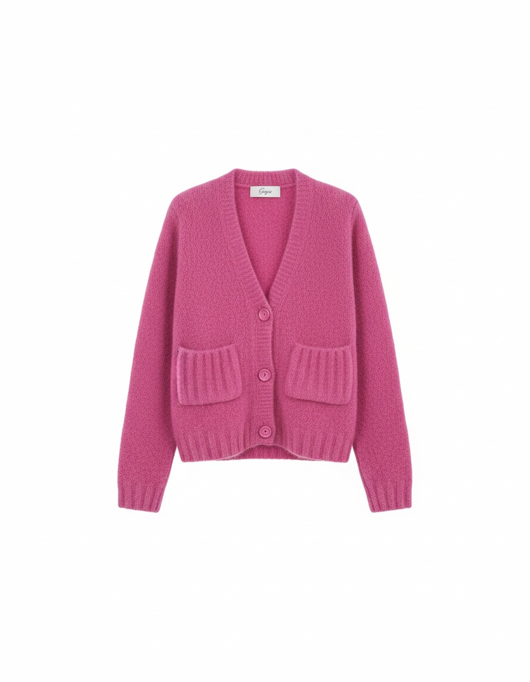 Soft Knit Pink Cardigan with Front Pockets zdjęcie 1
