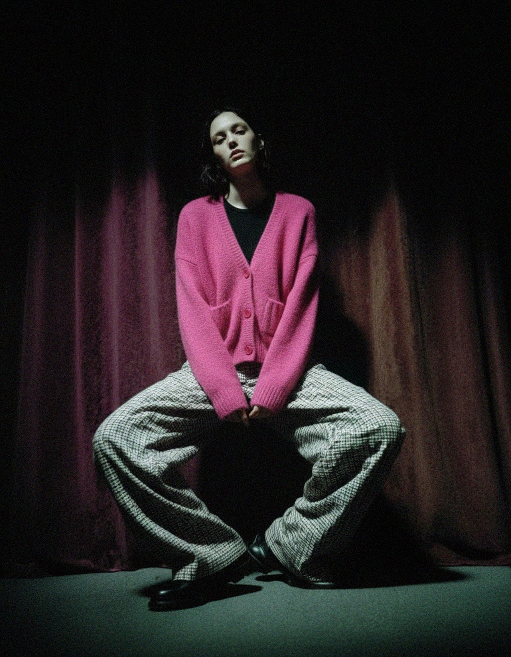 Soft Knit Pink Cardigan with Front Pockets zdjęcie 2