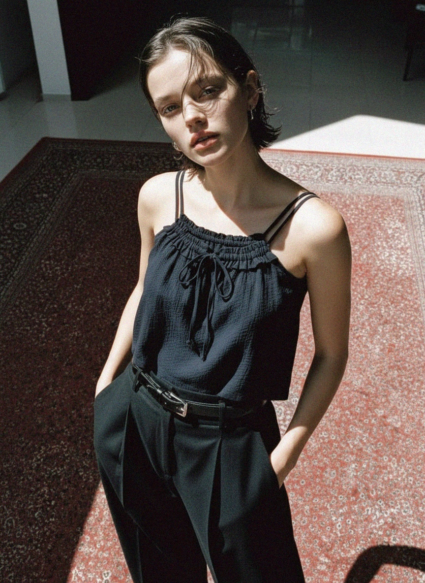 Ruffled Drawstring Tank Top zdjęcie 3