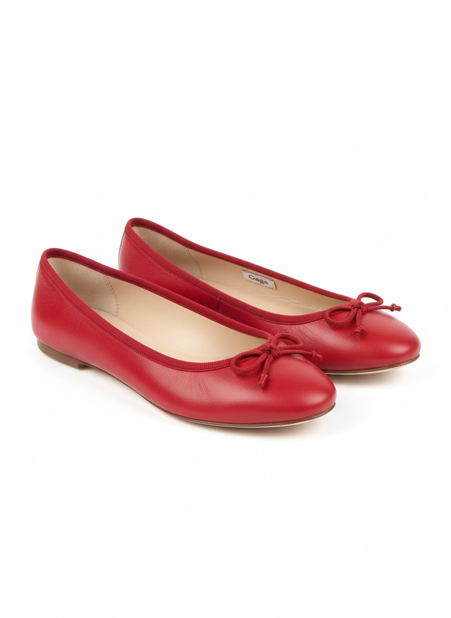Classic Red Ballet Flats with Bow Detail zdjęcie 1