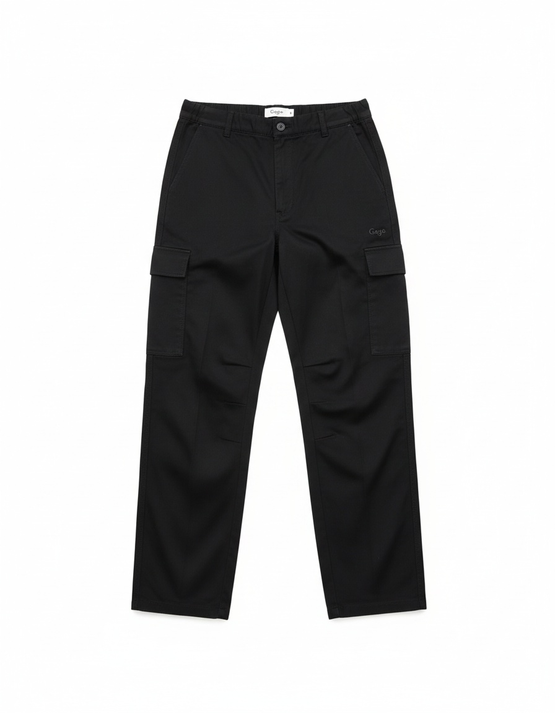 Black Regular Fit Cargo Pants with Utility Pockets zdjęcie 1