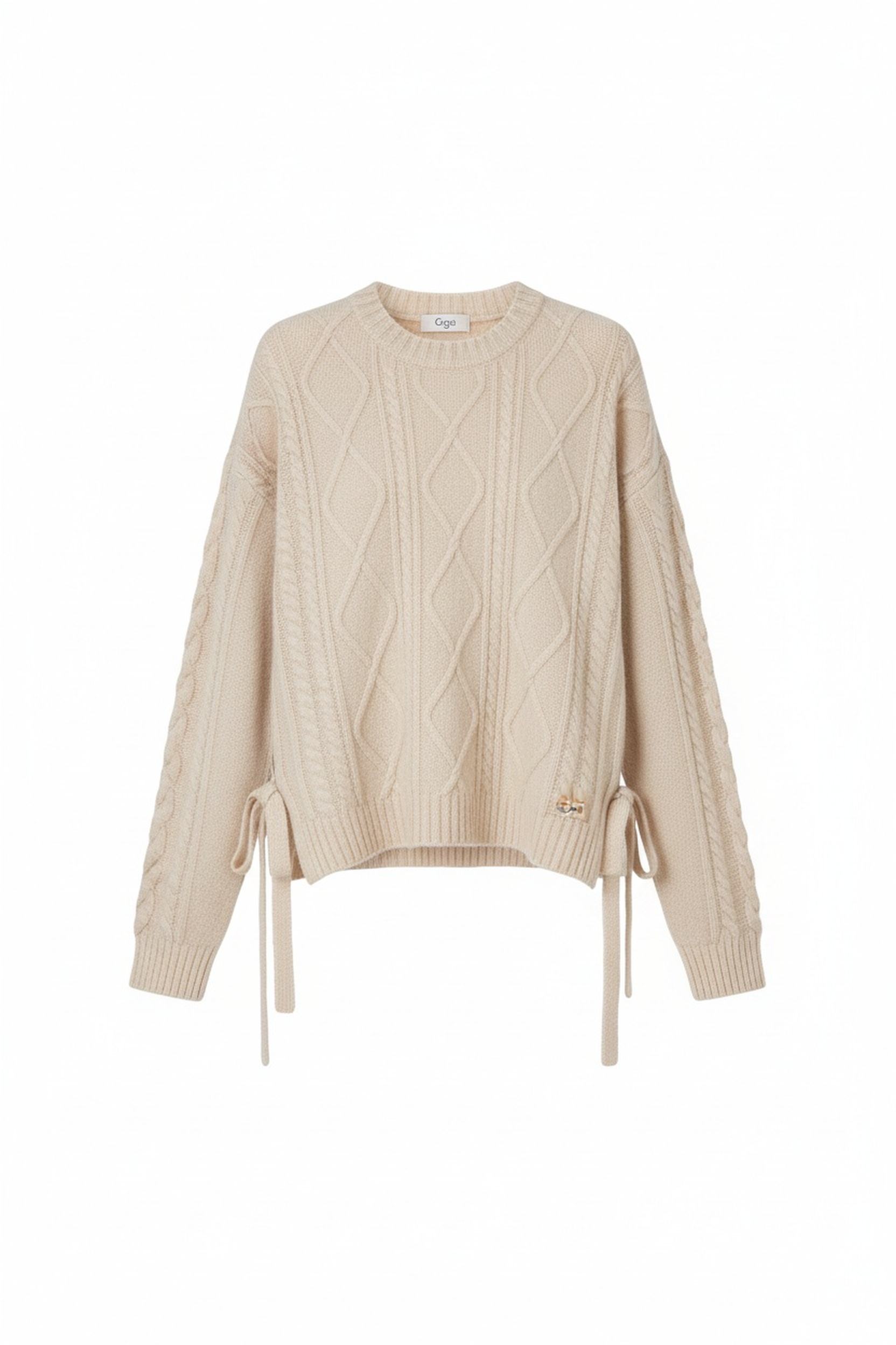 Cozy Cable Knit Sweater with Side Tie Detail zdjęcie 1