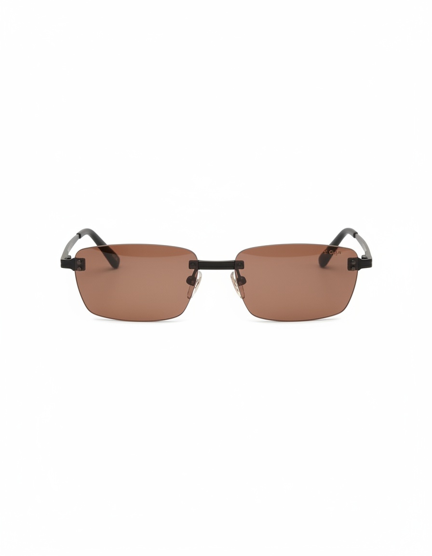 Stylish Rimless Sunglasses with Brown Tinted Lenses zdjęcie 1