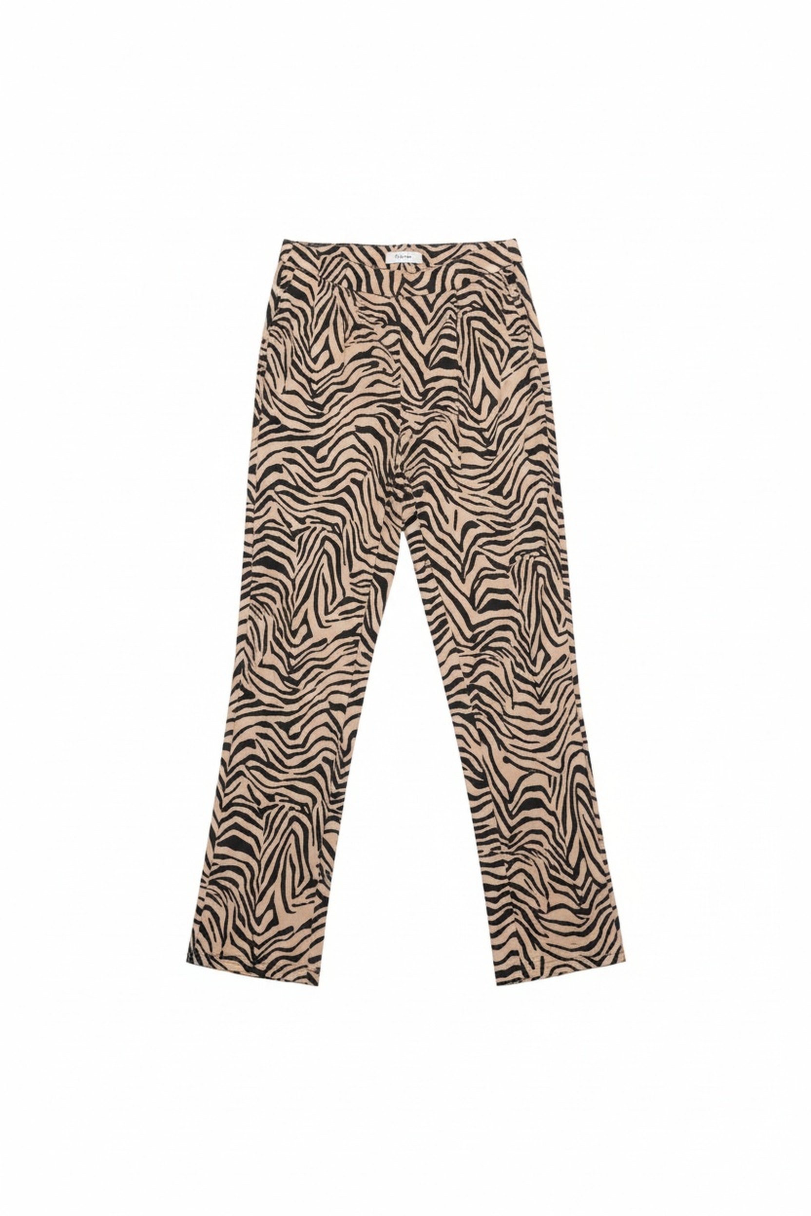 Beige & Black Zebra Print Long Pants zdjęcie 1