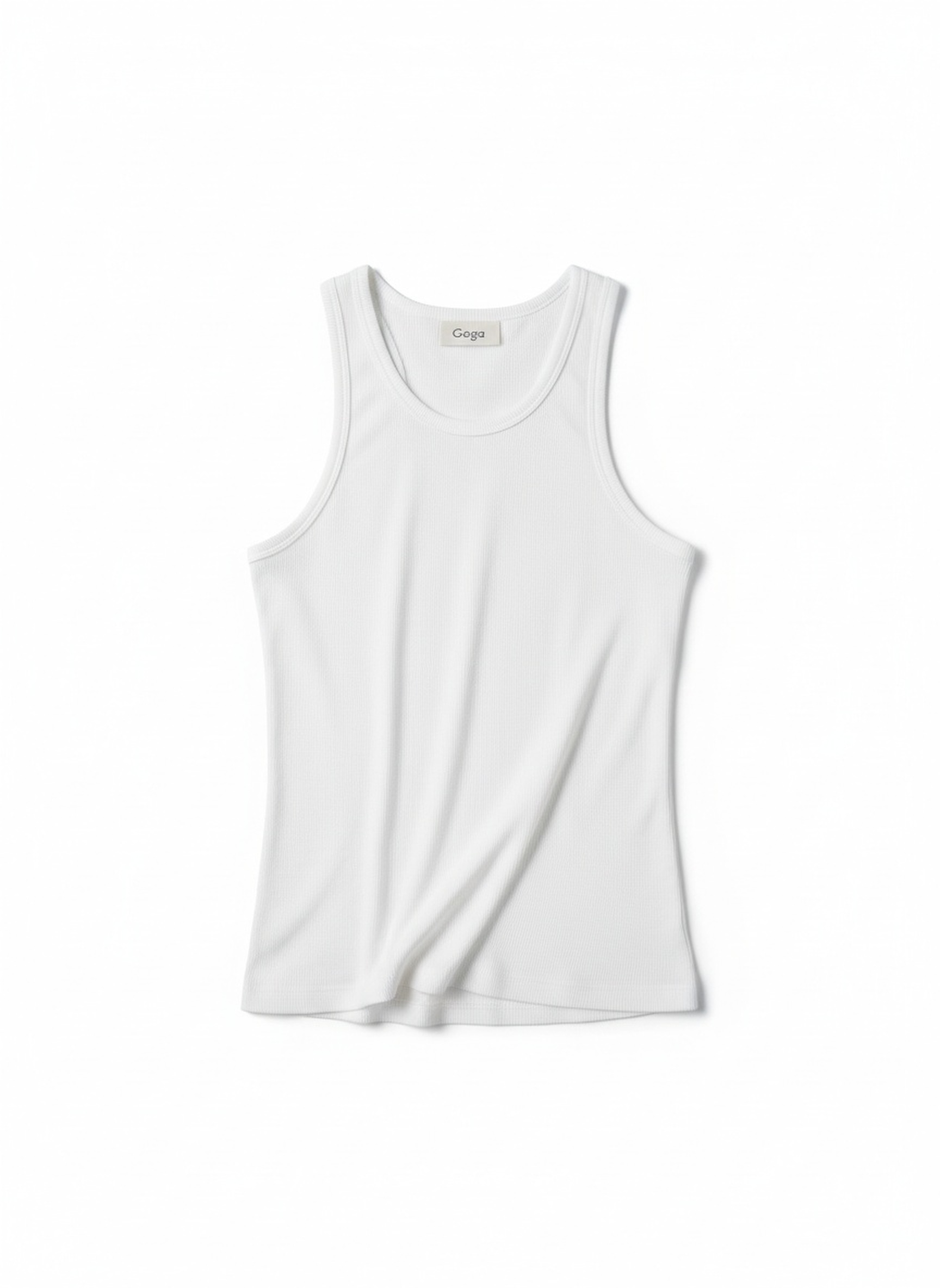 Classic Ribbed White Tank Top zdjęcie 1