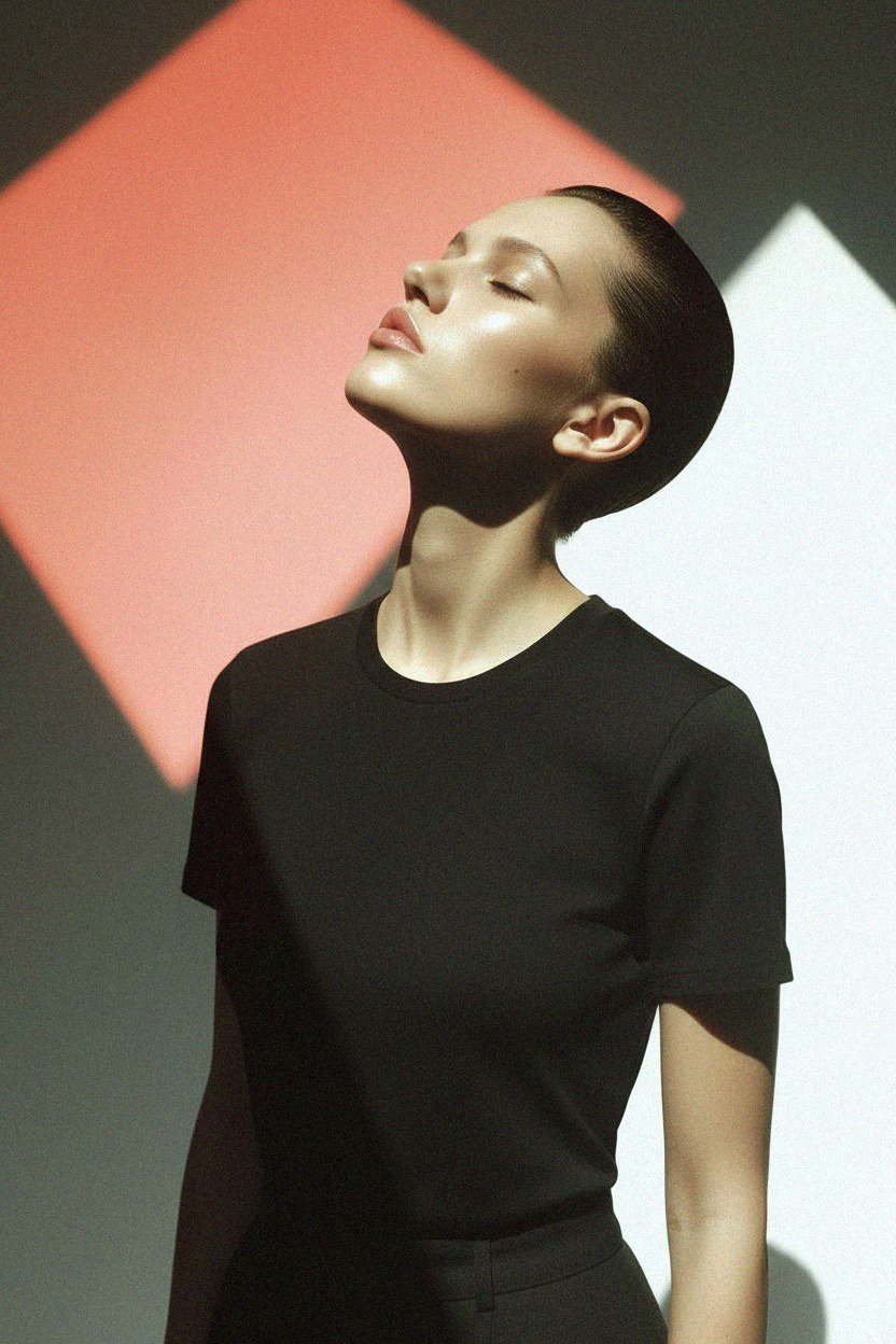 Classic Black Crew Neck T-Shirt zdjęcie 3