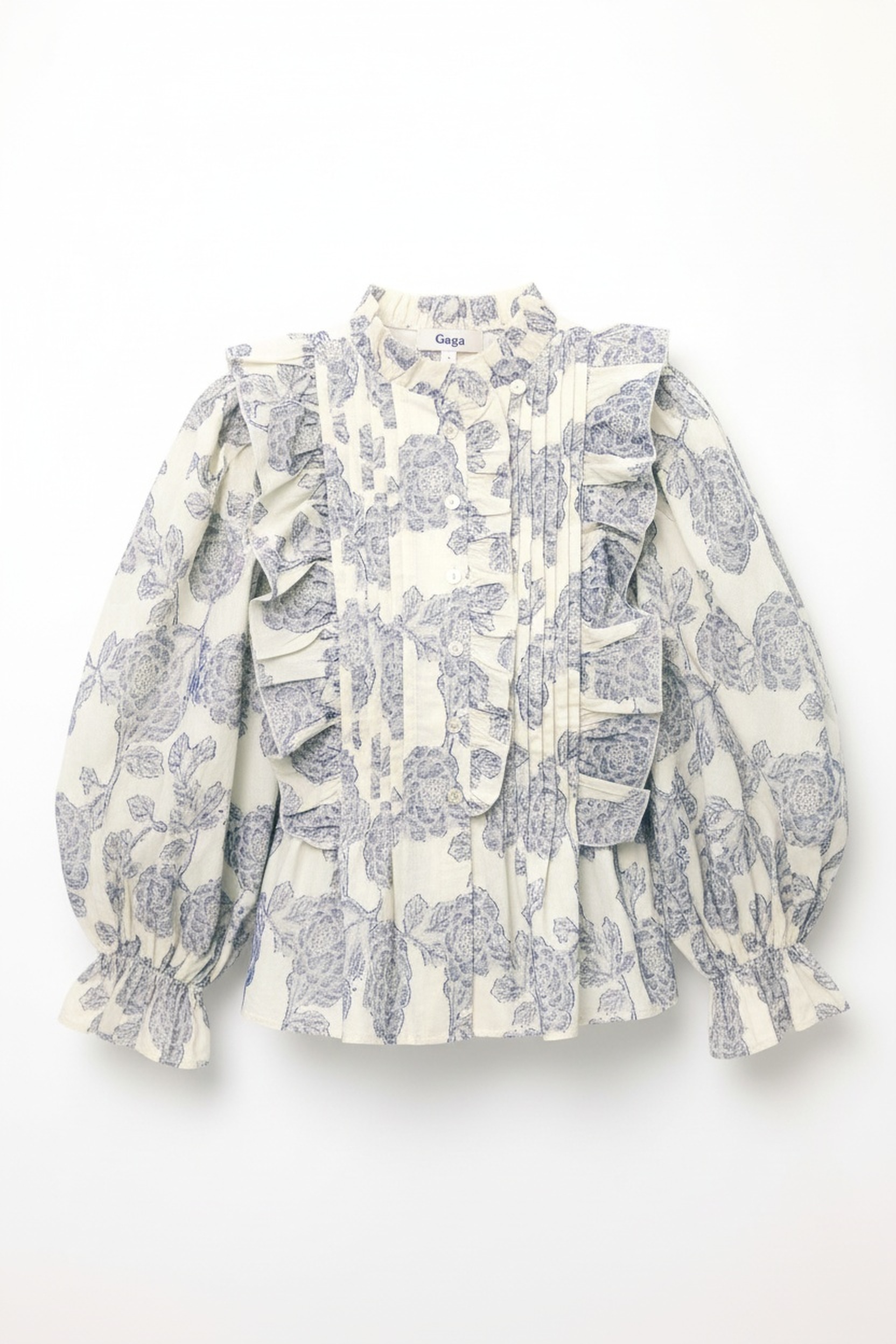 Floral Ruffled Blouse with Pleated Detail zdjęcie 1