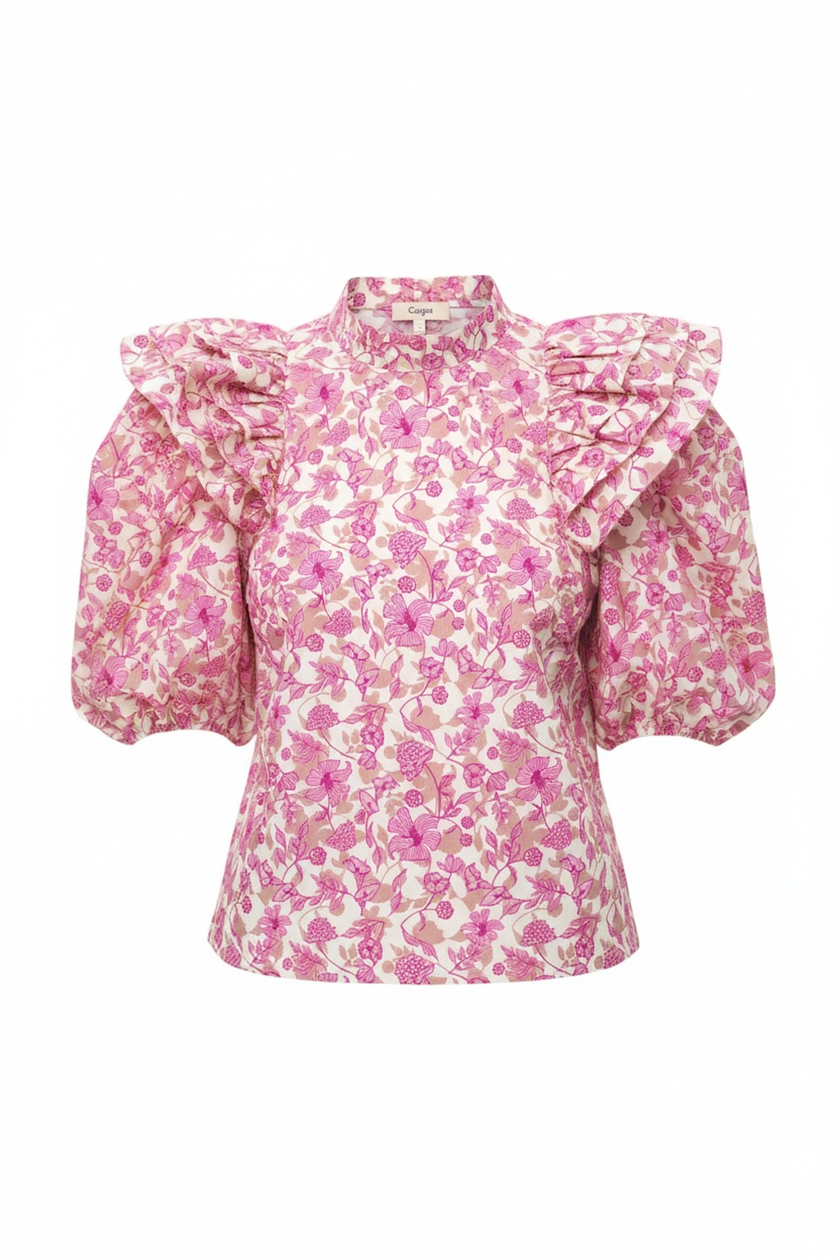 Floral Ruffle Blouse with Puff Sleeves zdjęcie 1