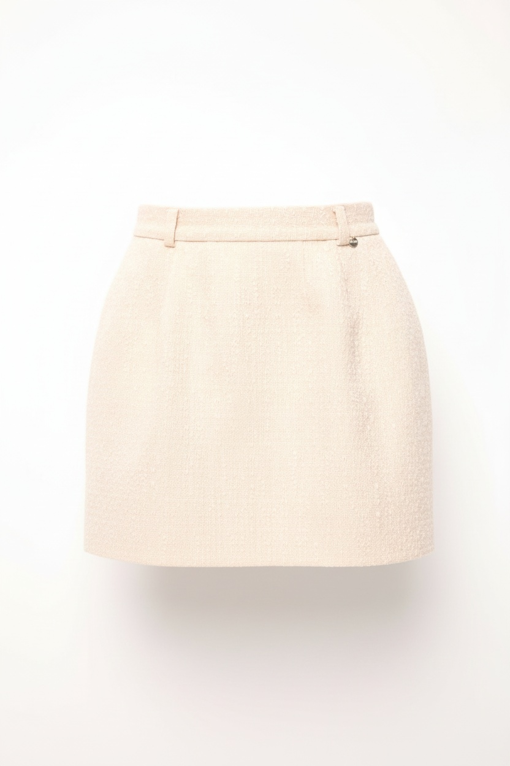 Light Beige Textured Mini Skirt zdjęcie 1