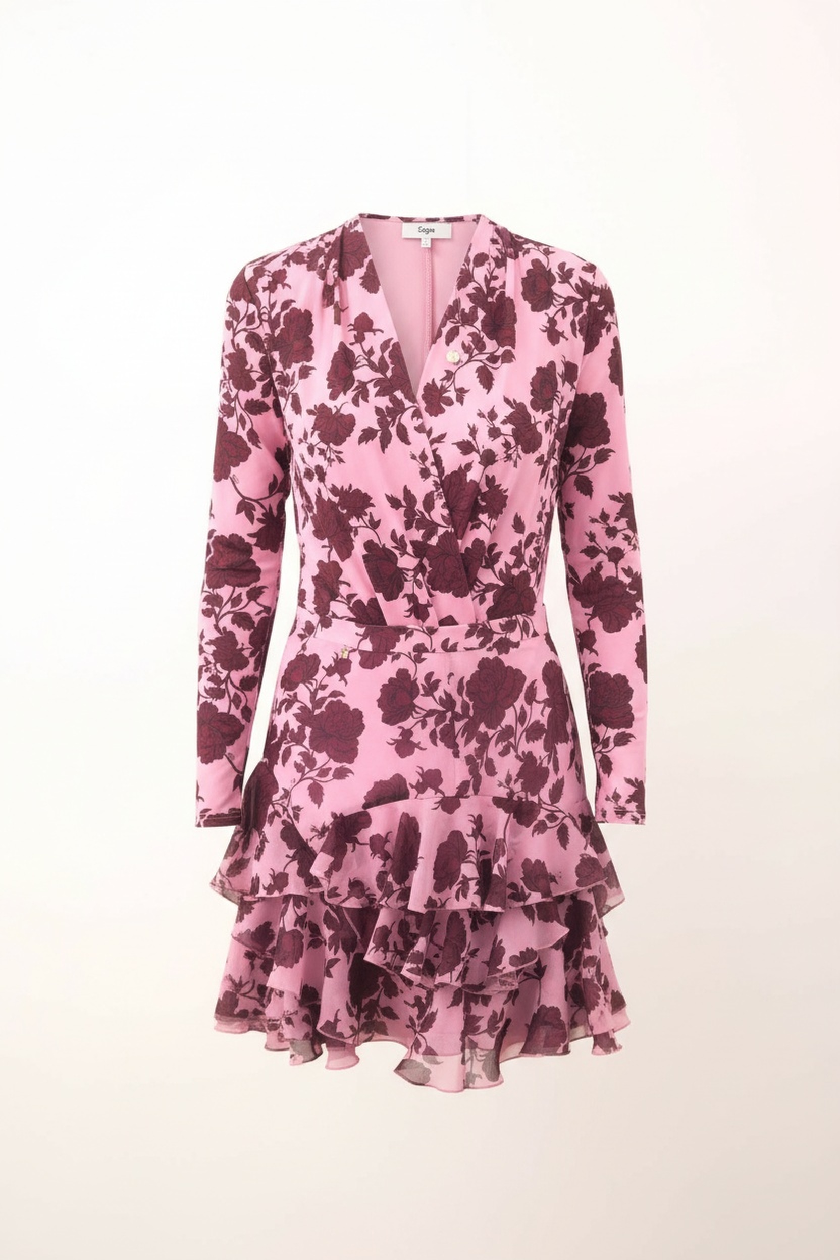 Pink Floral Ruffled Mini Dress zdjęcie 1