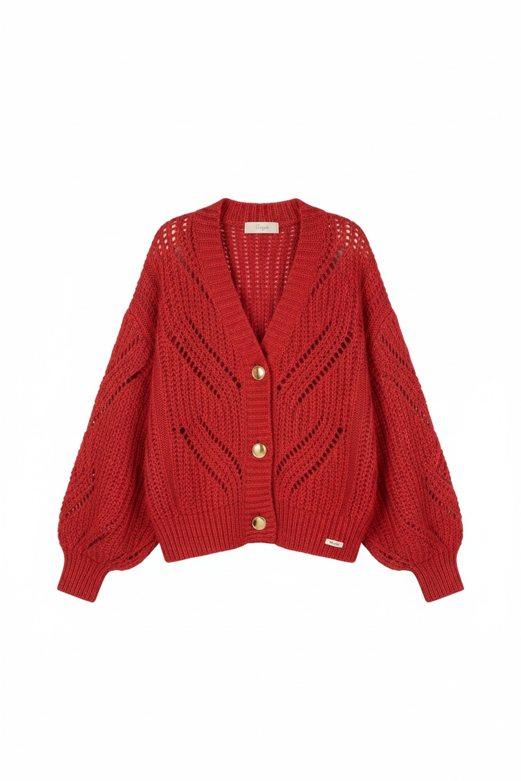 Oversize Red Knit Cardigan zdjęcie 1