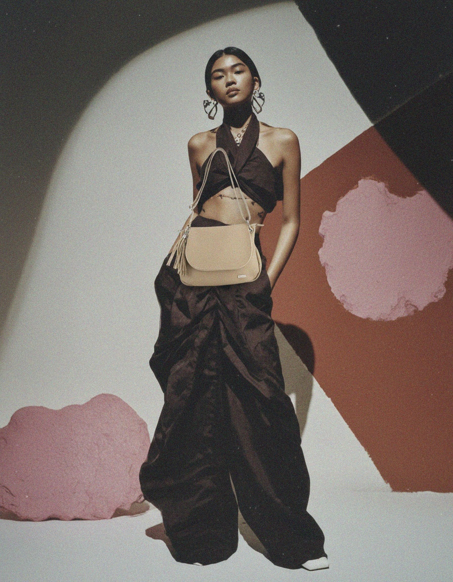 Torebka Venezia Beige z klapką i frędzlami zdjęcie 3