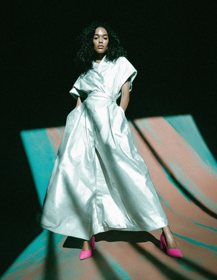 Różowe, szpiczaste czółenka na klockowym obcasie zdjęcie 3