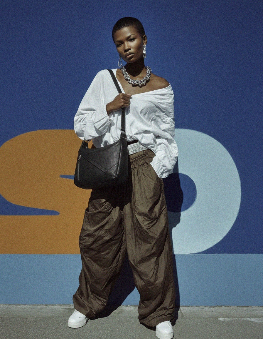 Klasyczna czarna skórzana torba na ramię zdjęcie 3