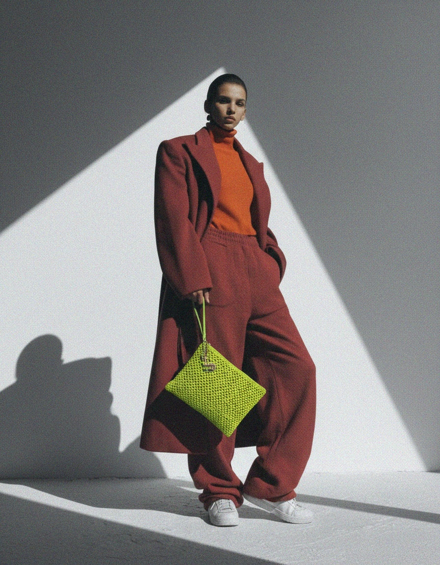 Jaskrawa zielona torebka kopertówka z szydełkiem i paskiem na nadgarstek zdjęcie 3