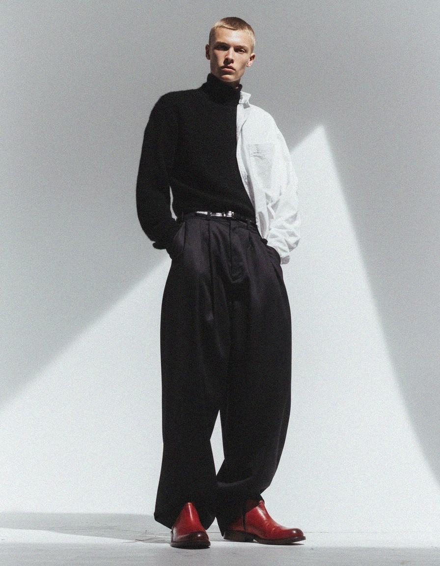 Zniszczone czerwone skórzane botki Chelsea zdjęcie 3