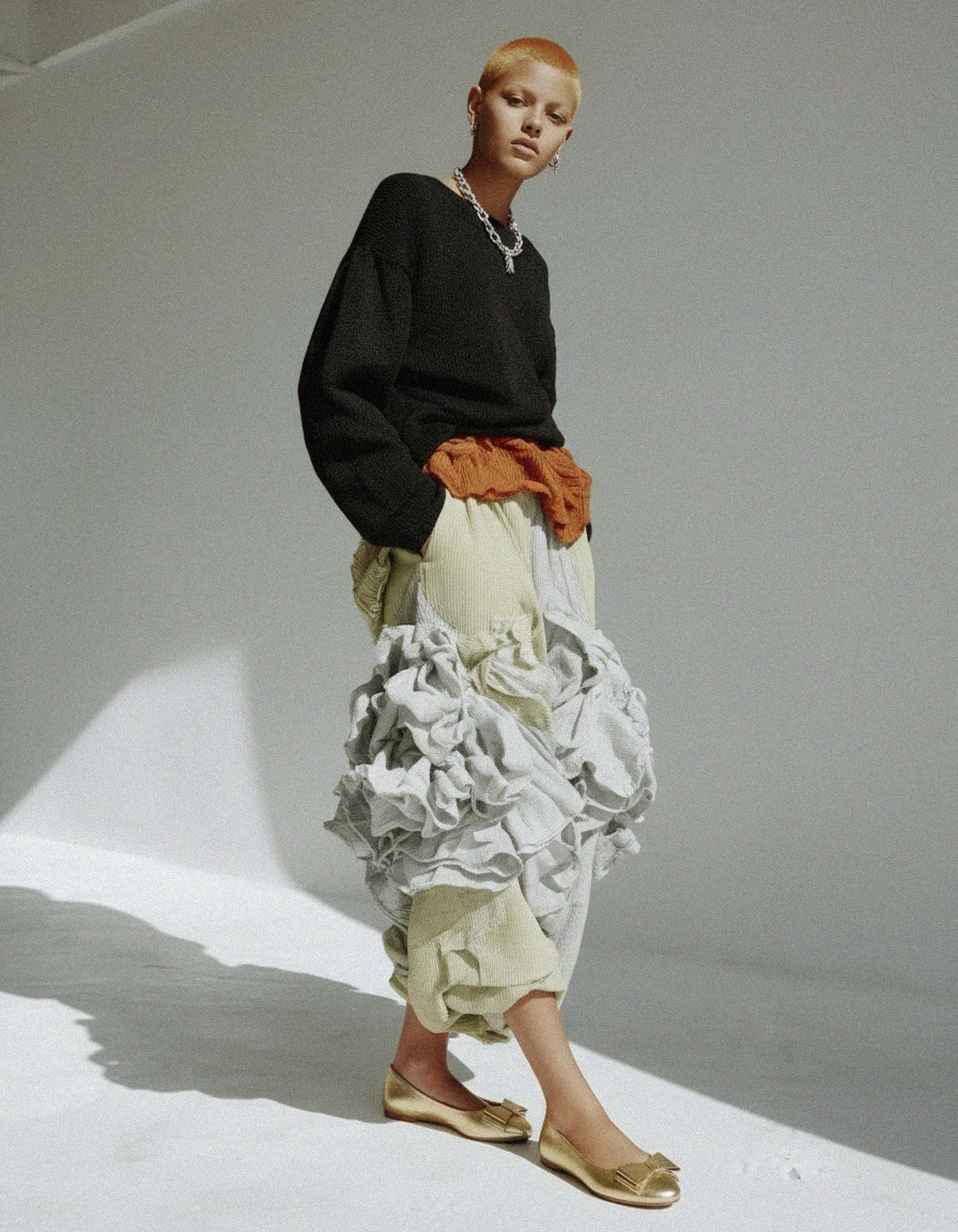 Złote metaliczne baleriny z kokardką zdjęcie 2